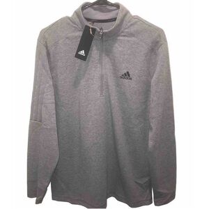NWT Adidas Golf  1/4 Zip Pullover Sweatshirt 3 Stripes Mens Size XXL 2XL Gray